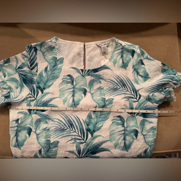 NWT Tommy Bahama Island Breeze Ruffle Sleeve linen dress, size Medium. - Picture 14 of 15